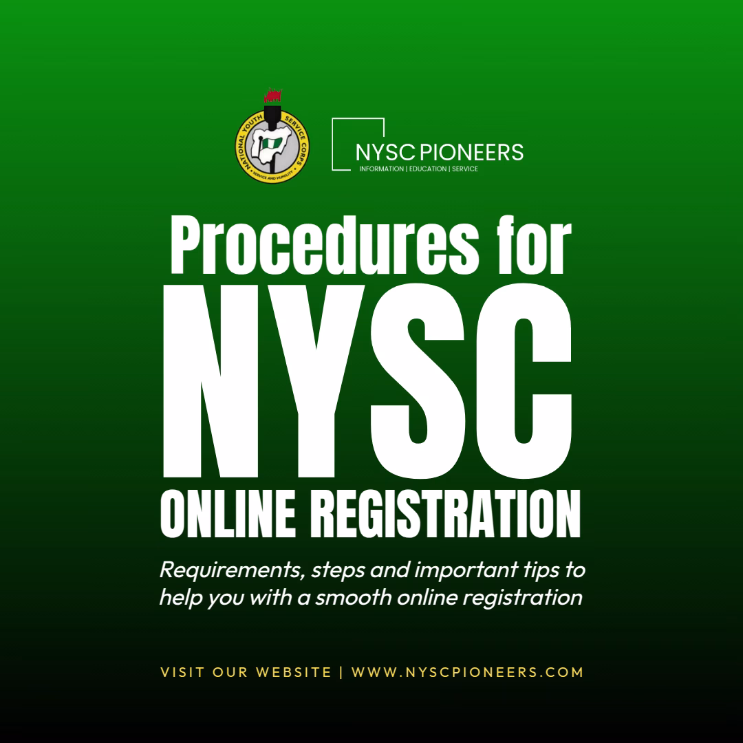 Procedures for NYSC online registration