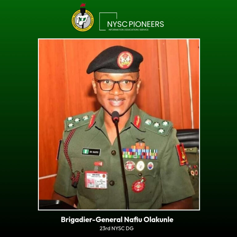 Brigadier General Nafiu Olakunle Nysc Pioneers
