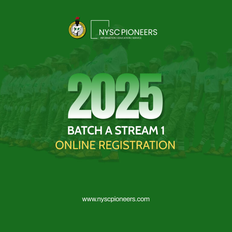 NYSC Online Registration Batch A Stream 1